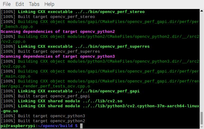 树莓派在RaspberryPi4安装OpenCV4.4.0